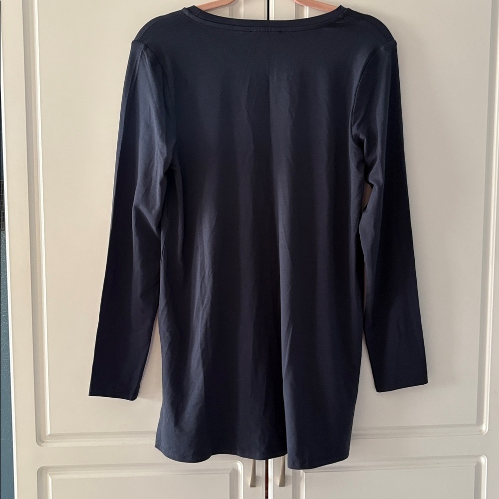 Eileen Fisher Navy Long Sleeve Top - Picture 5 of 5